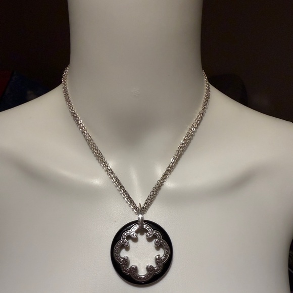 Brighton Imperial Black Crystal Reversible Pendant  Necklace - Picture 4 of 12